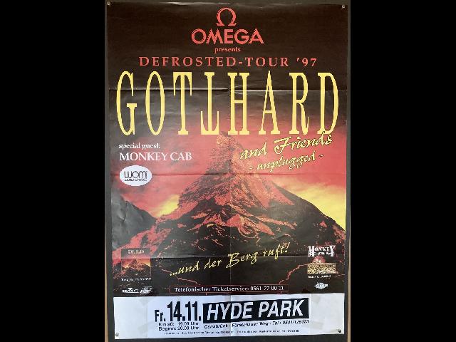 Gotthard Original Concert Poster Osnabrück Hyde-Park 14.11.1997 59x84cm