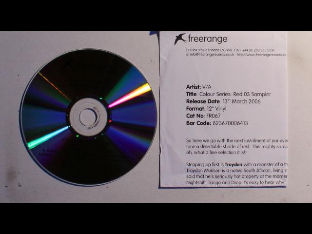 Freerange Records Colour Series: Red 03 Sampler UK CDR Single 2006 + Insert